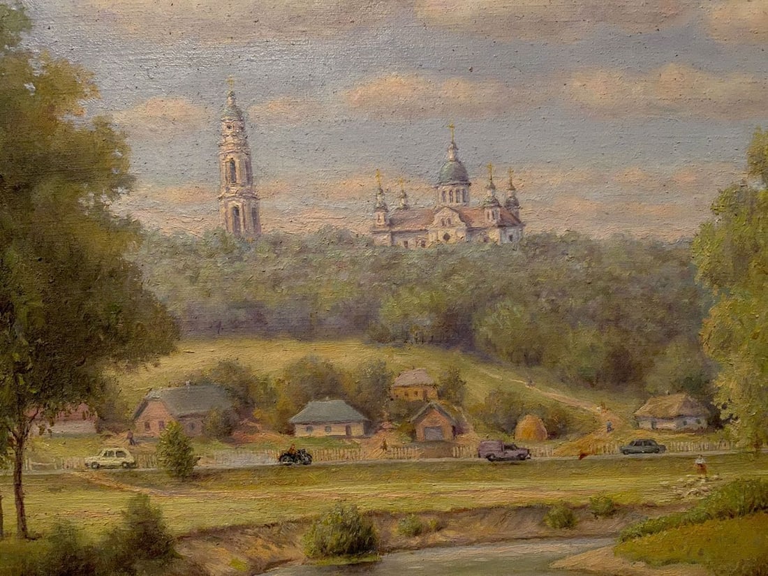 Oil painting Landscape with a monastery Litvinov Arkady Petrovich - 5
