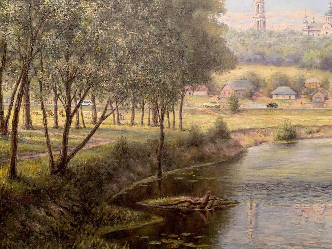 Oil painting Landscape with a monastery Litvinov Arkady Petrovich - 6