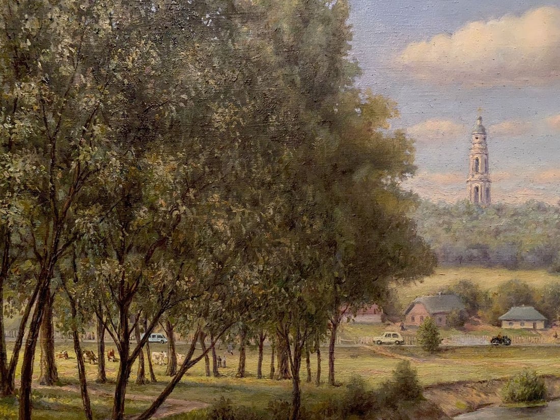 Oil painting Landscape with a monastery Litvinov Arkady Petrovich - 7
