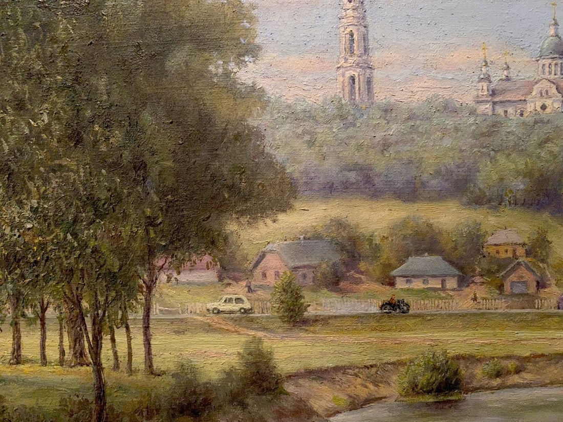 Oil painting Landscape with a monastery Litvinov Arkady Petrovich - 8