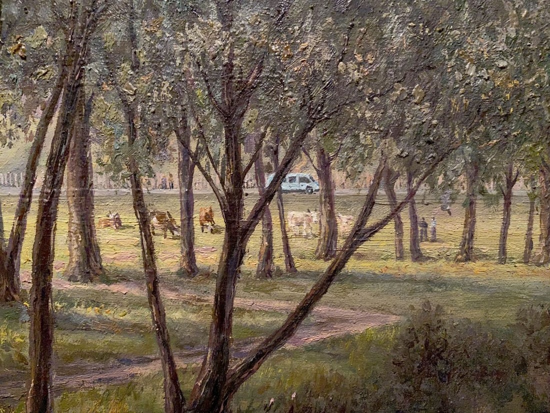 Oil painting Landscape with a monastery Litvinov Arkady Petrovich - 9