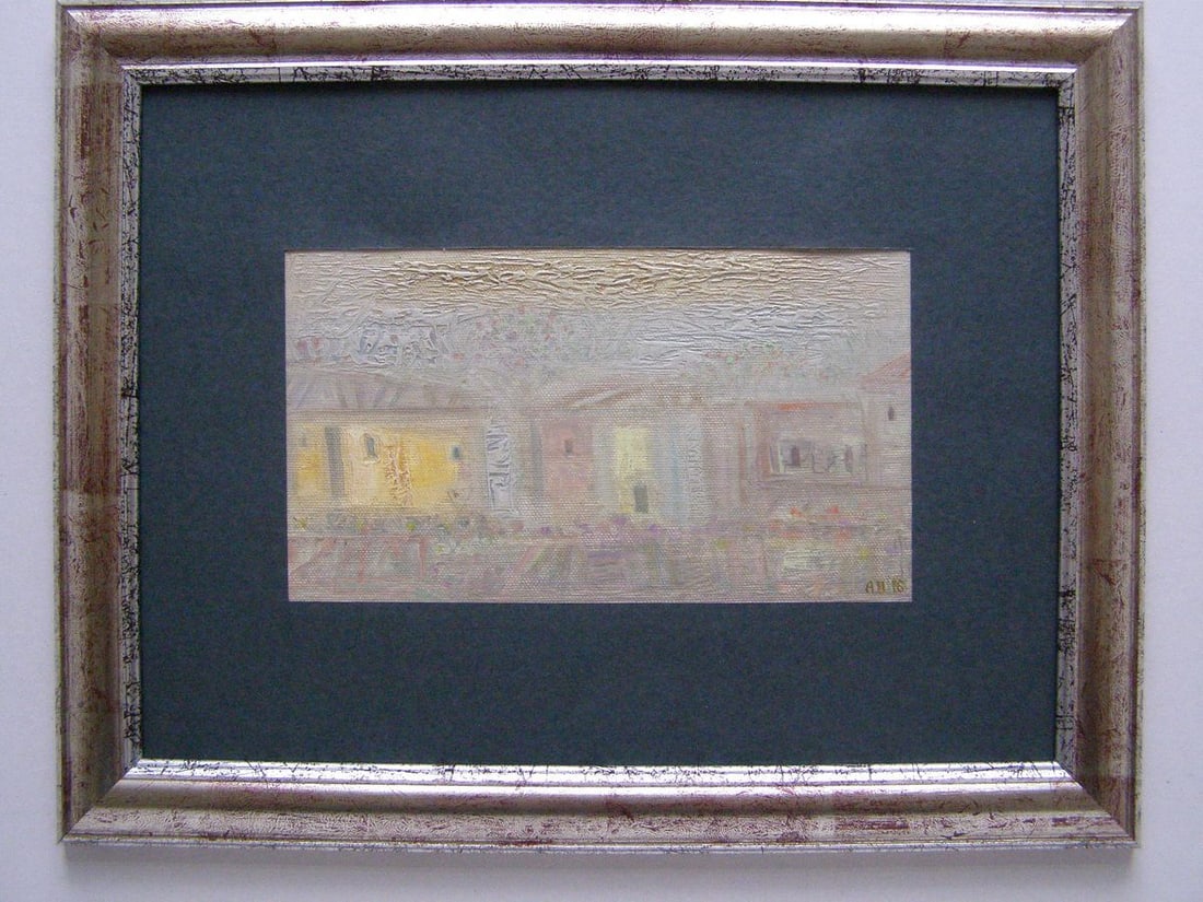 Oil painting The village of Turovo in the morning fog Pushkarev Andrey Tomasovich (1 of 1)
