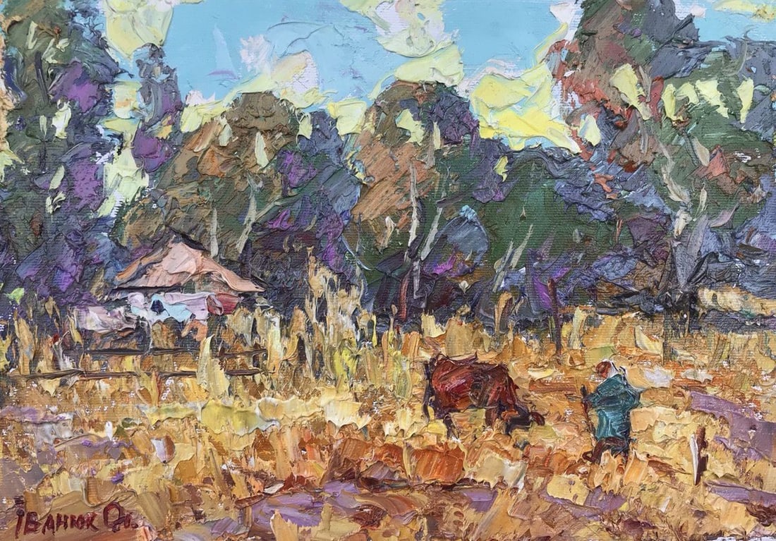 Oil painting Near the yard Kalenyuk Alex: Title: Oil painting Near the yard Kalenyuk Alex Description: NoKalen 787 *** ABOUT THIS PAINTING *** * TITLE: "Near the yard" * ARTISTS: Kalenyuk Alex * SIZE: 24x34 cm/'9.44x13.38 inches' * MEDIUM: