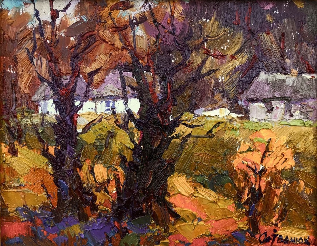 Oil painting autumn evening Kalenyuk Oksana (1 of 2)