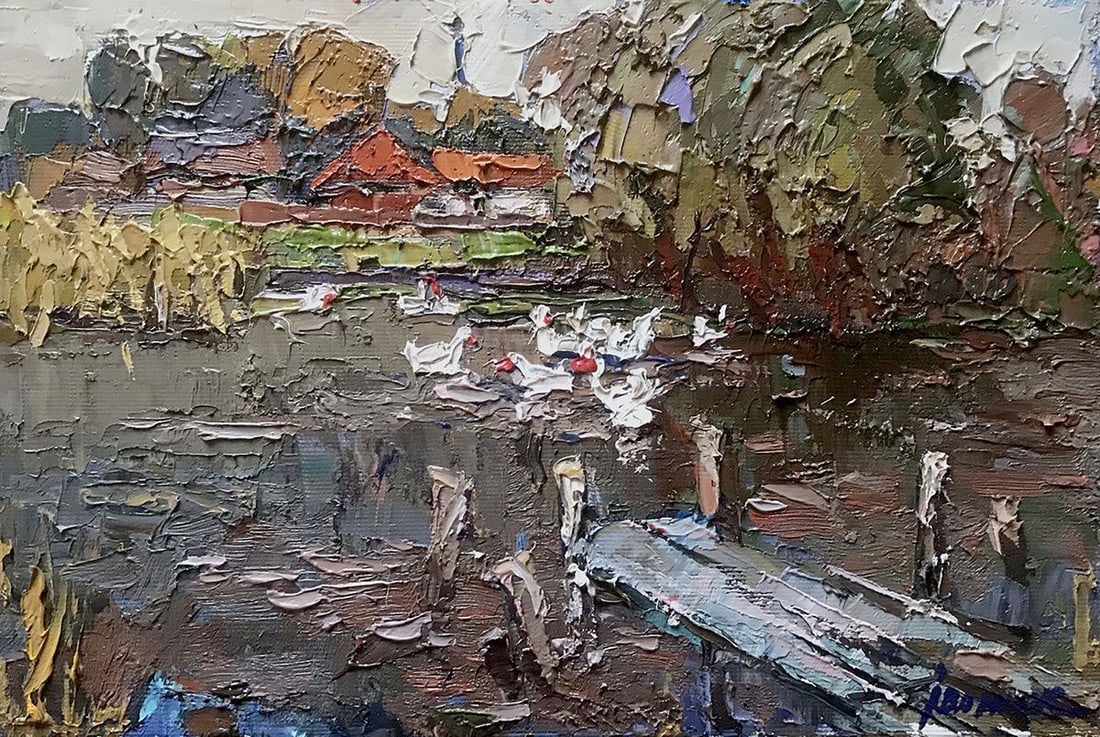 Oil painting Near the lake Kalenyuk Oksana: Title: Oil painting Near the lake Kalenyuk Oksana Description: NoKalen 916 *** ABOUT THIS PAINTING *** * TITLE: "Near the lake" * ARTISTS: Kalenyuk Oksana * SIZE: 20x30 cm/'7.87x11.81 inches' *