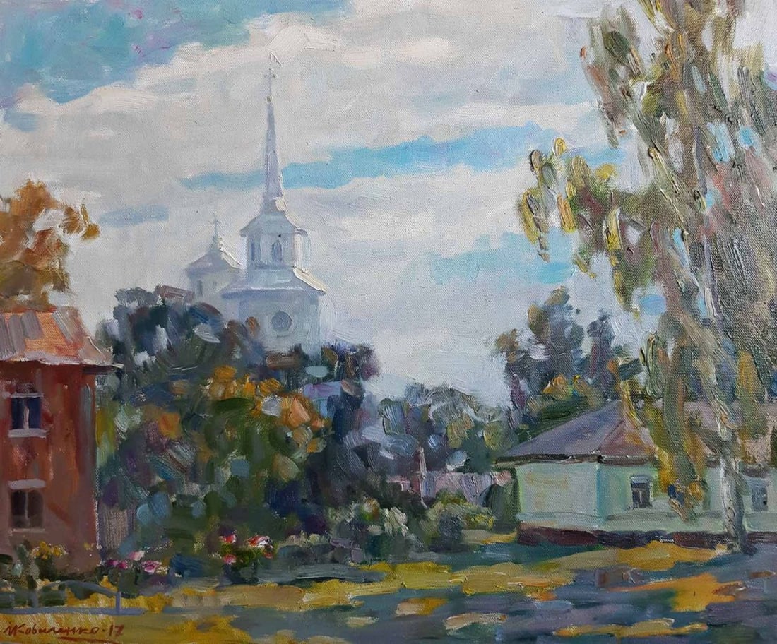 Oil painting Monastery Kovalenko Ivan Mikhailovich: Title: Oil painting Monastery Kovalenko Ivan Mikhailovich Description: NoKoval 20 *** ABOUT THIS PAINTING *** * TITLE: "Monastery" * ARTISTS: Kovalenko Ivan Mikhailovich * SIZE: 50x60 cm/'19.68x23.62 