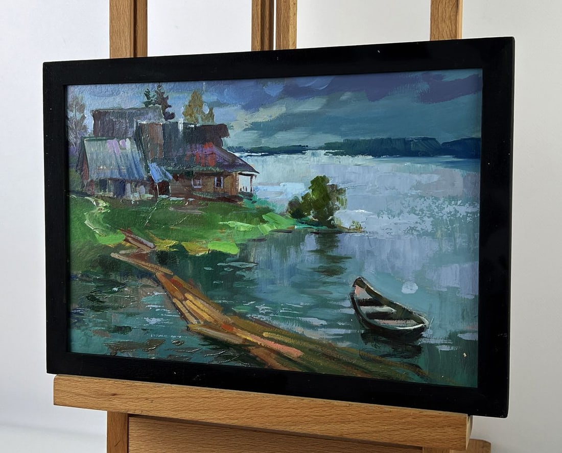 Oil painting House on the River Bank Yuriy Suprunchuk - 2
