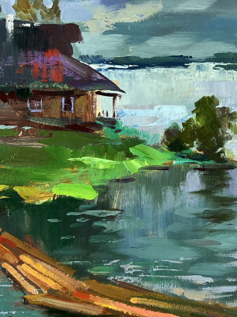 Oil painting House on the River Bank Yuriy Suprunchuk - 7