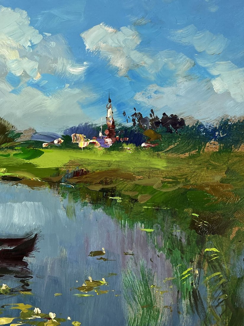 Oil painting Early morning by the river Yuriy Suprunchuk - 10