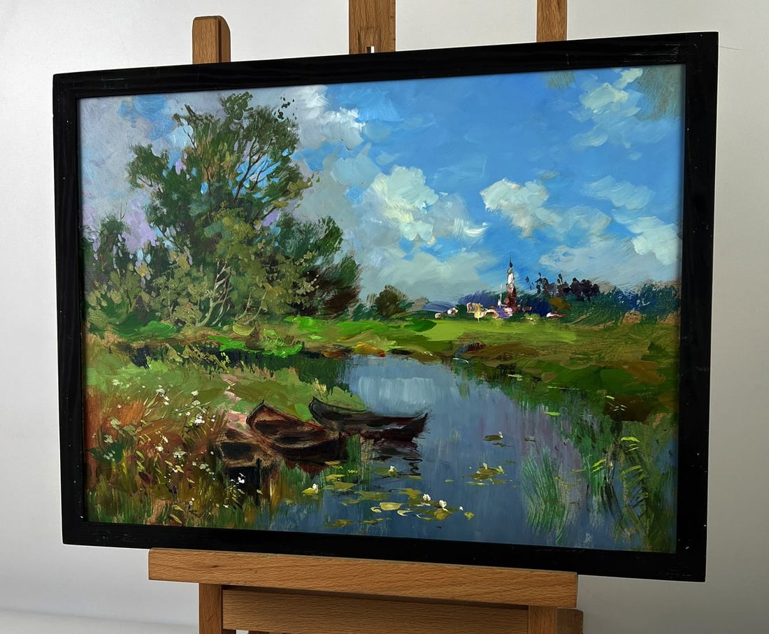 Oil painting Early morning by the river Yuriy Suprunchuk - 2