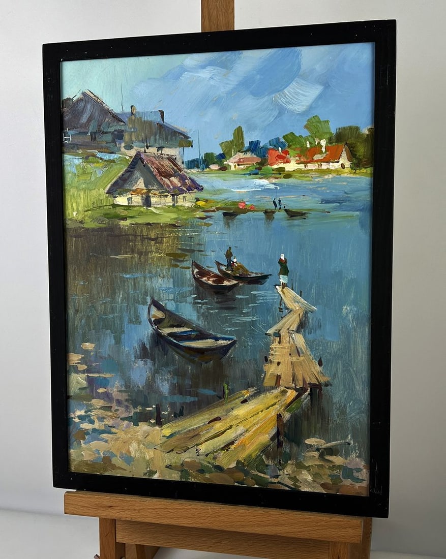 Oil painting Fishing village after the rain Yuriy Suprunchuk - 2