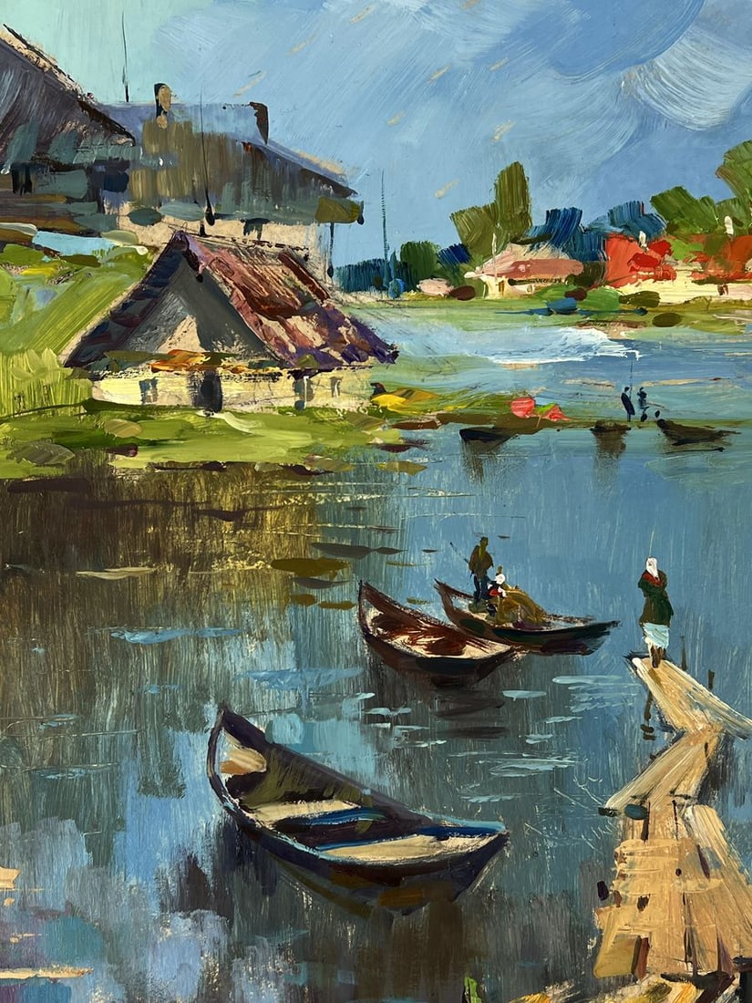 Oil painting Fishing village after the rain Yuriy Suprunchuk - 6