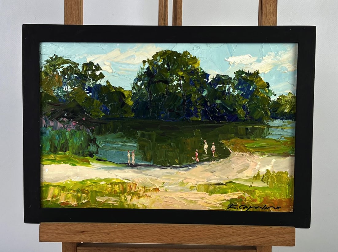 Oil painting Summer vacation by the river Boris Serdyuk: Title: Oil painting Summer vacation by the river Boris Serdyuk Description: NoAAA6389*** ABOUT THIS PAINTING **** TITLE: "Summer vacation by the river"* ARTISTS: Boris Serdyuk* SIZE: 20x30