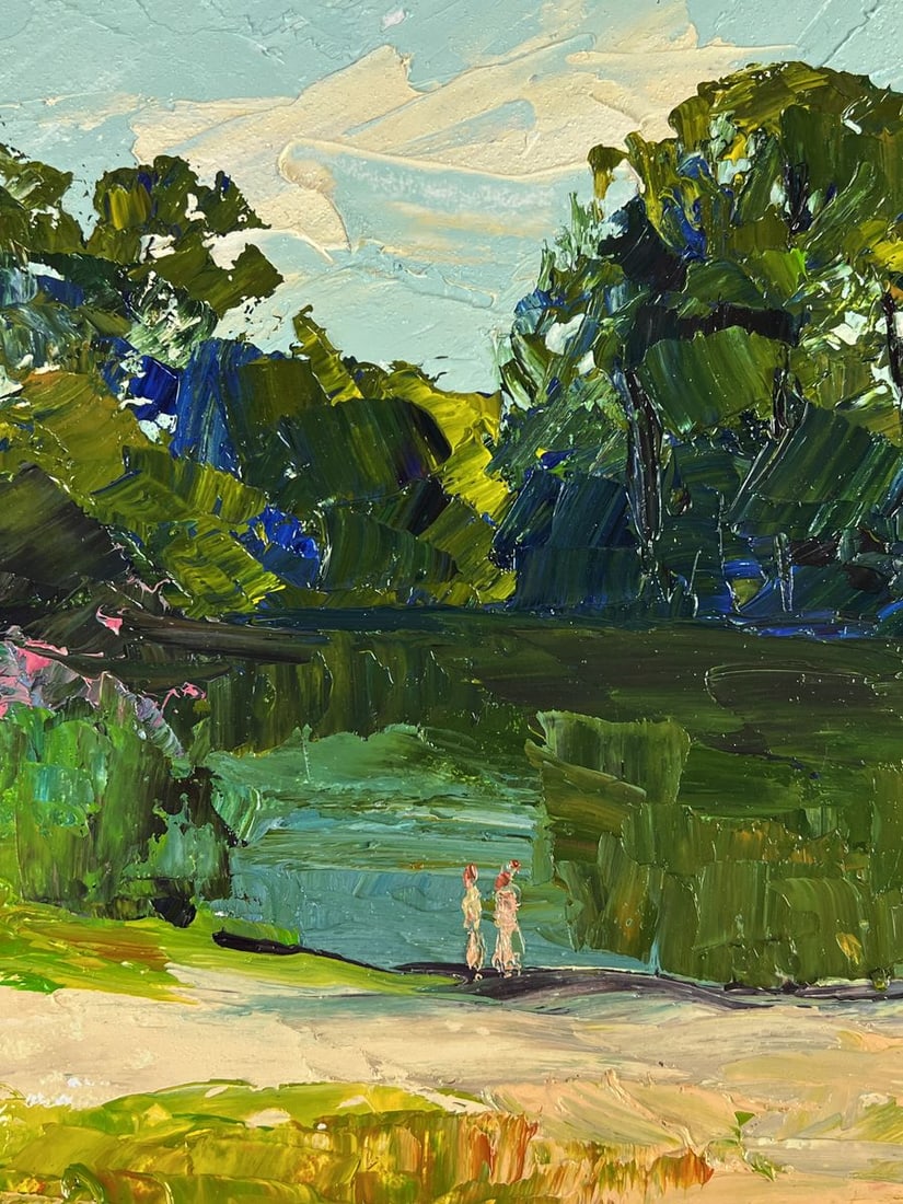Oil painting Summer vacation by the river Boris Serdyuk - 4