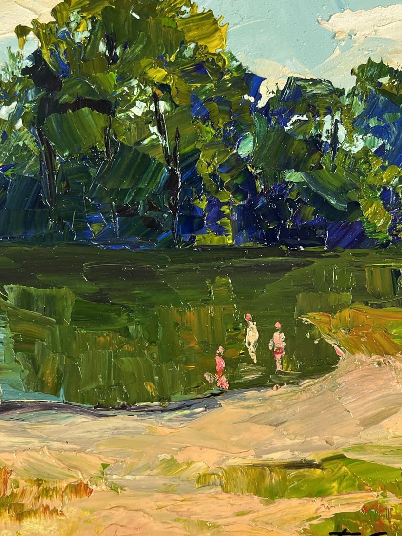 Oil painting Summer vacation by the river Boris Serdyuk - 8