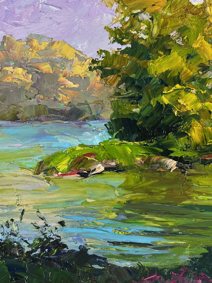 Oil painting A river along the forest Boris Serdyuk - 4