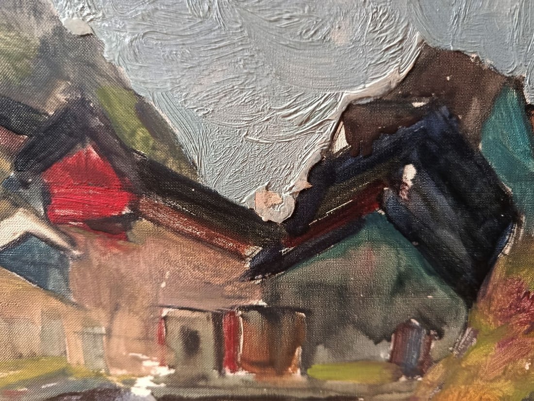 Oil painting River in the mountains Unknown artist - 2