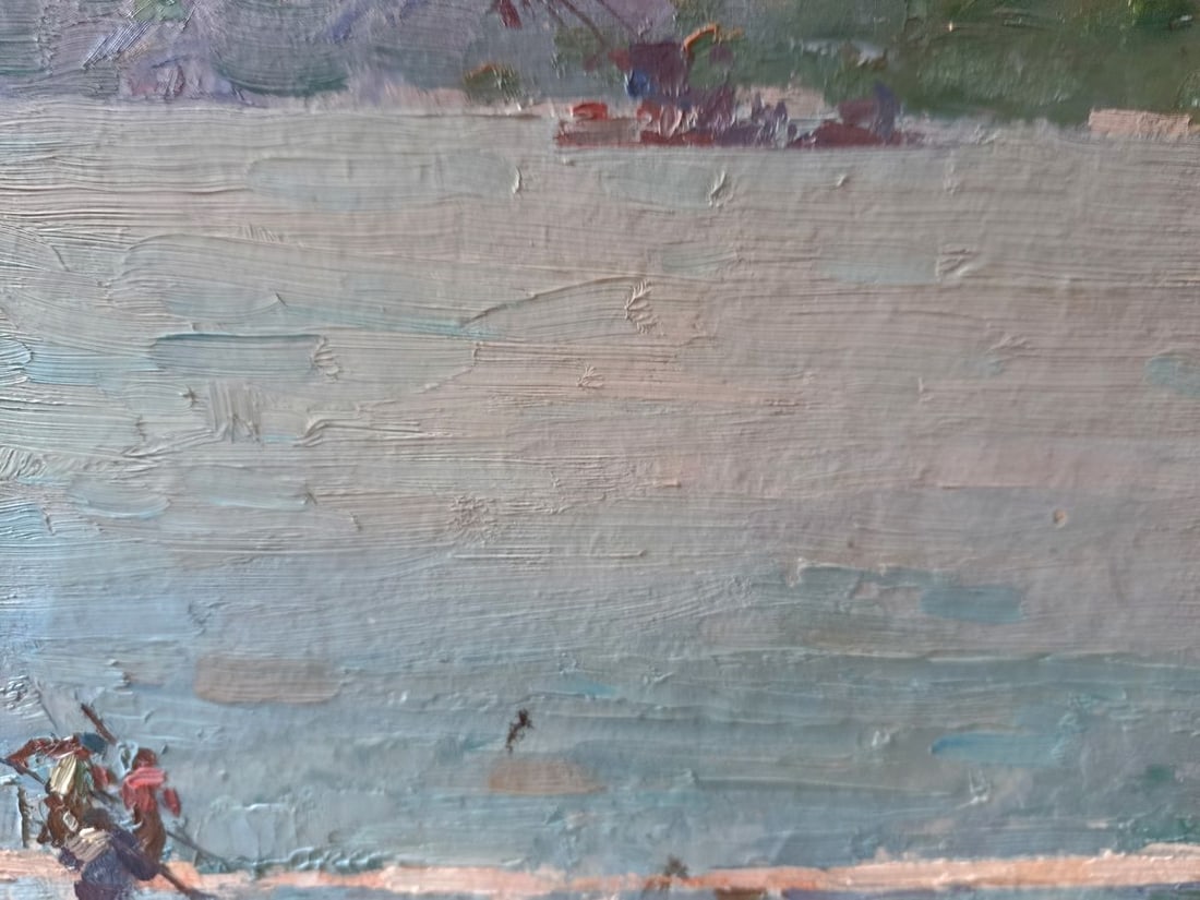 Oil painting Fishing near the shore Unknown artist - 6