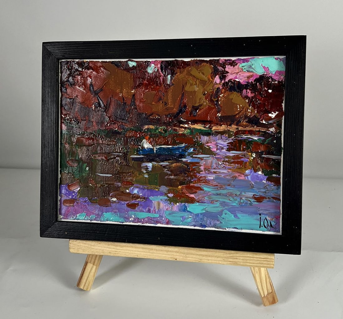 Oil painting A warm evening by the river Oleksiy Ivanyuk - 2
