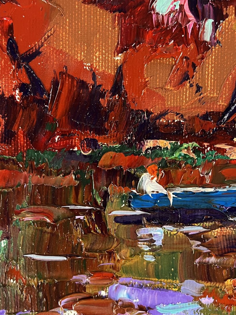Oil painting A warm evening by the river Oleksiy Ivanyuk - 4