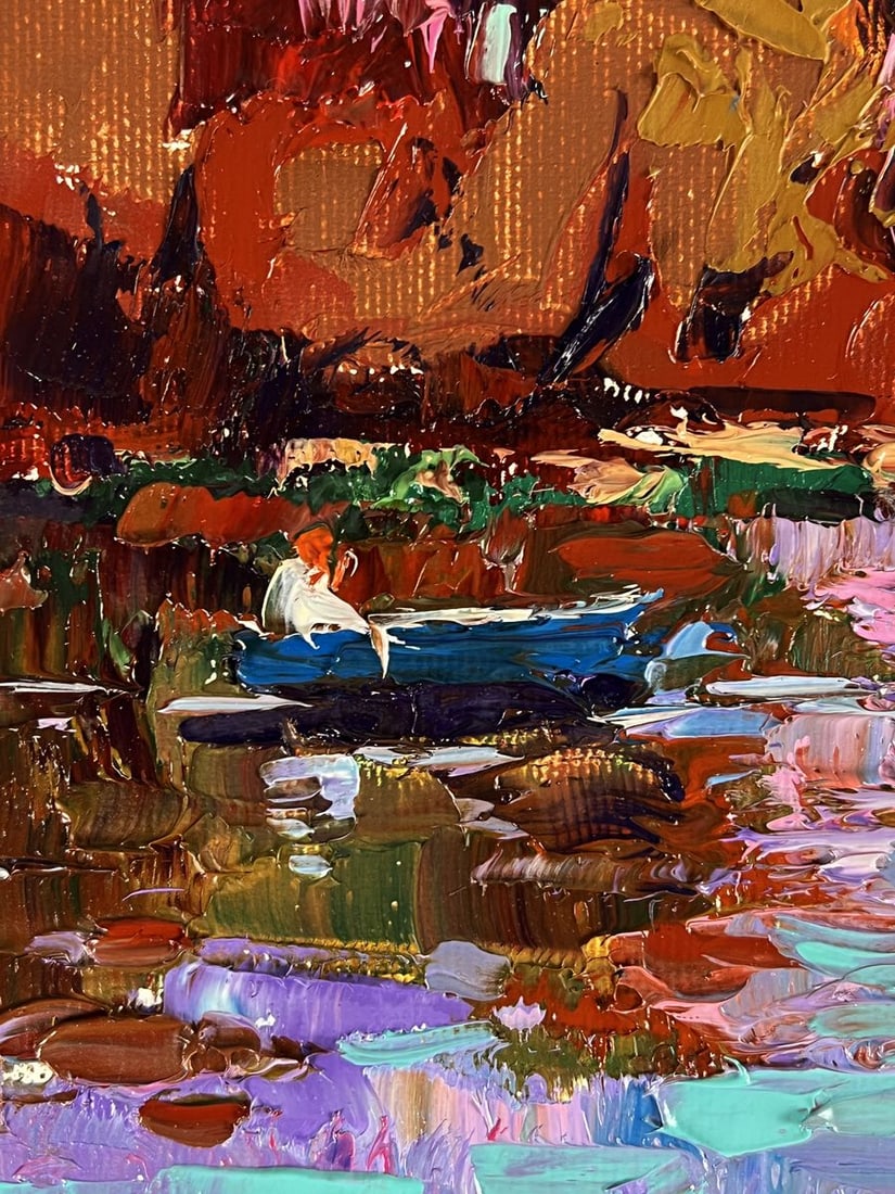 Oil painting A warm evening by the river Oleksiy Ivanyuk - 7