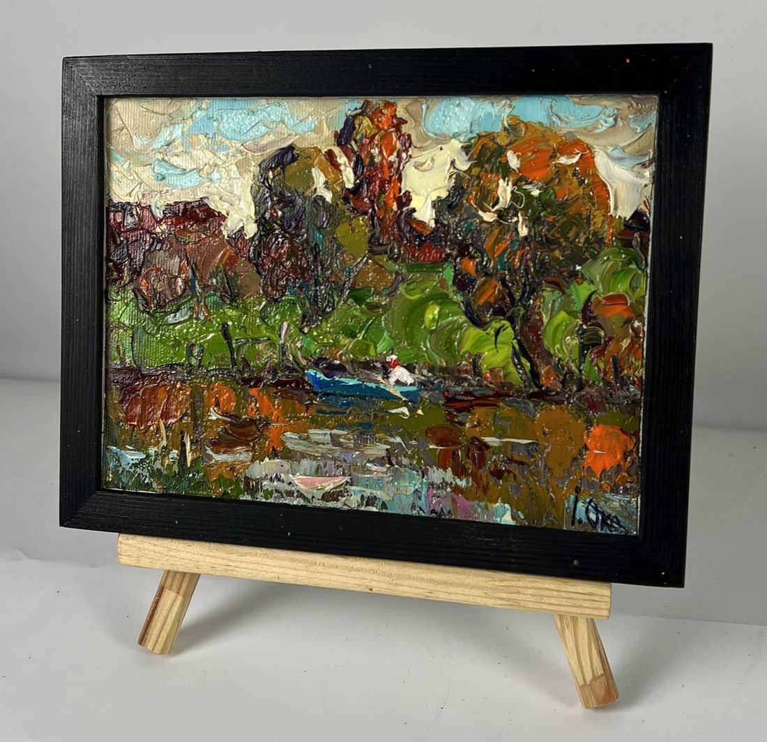 Oil painting Autumn day on the river Oksana Ivanyuk - 2