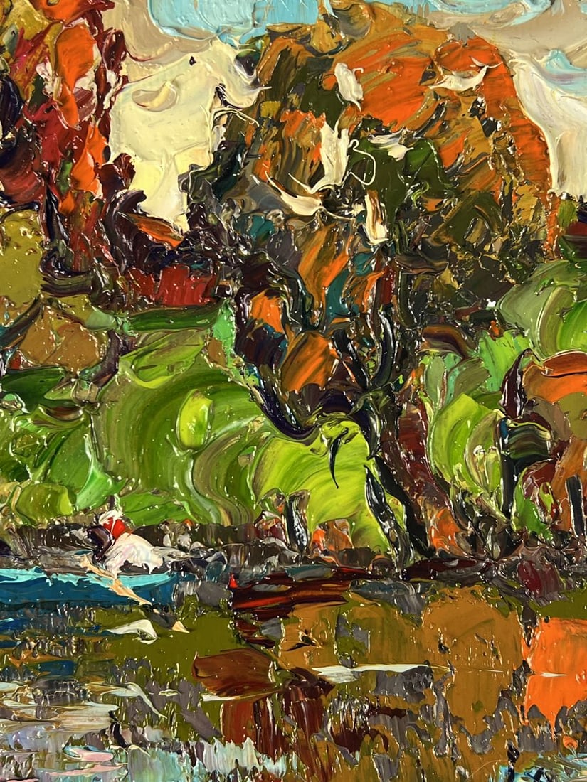 Oil painting Autumn day on the river Oksana Ivanyuk - 8