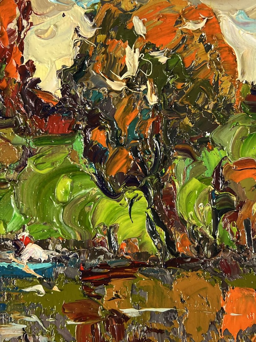 Oil painting Autumn day on the river Oksana Ivanyuk - 9