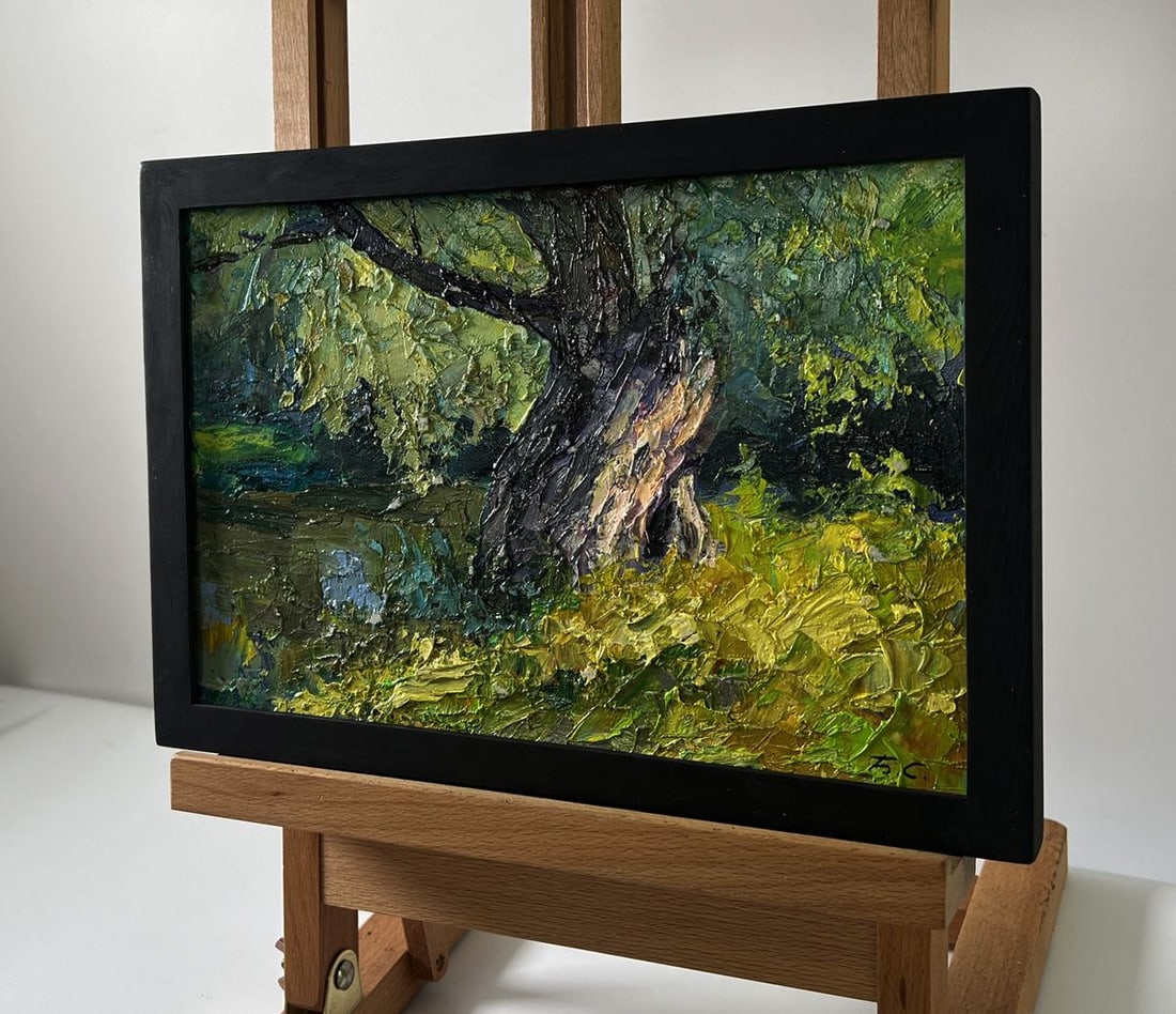 Oil painting Tree near the river Boris Serdyuk - 2