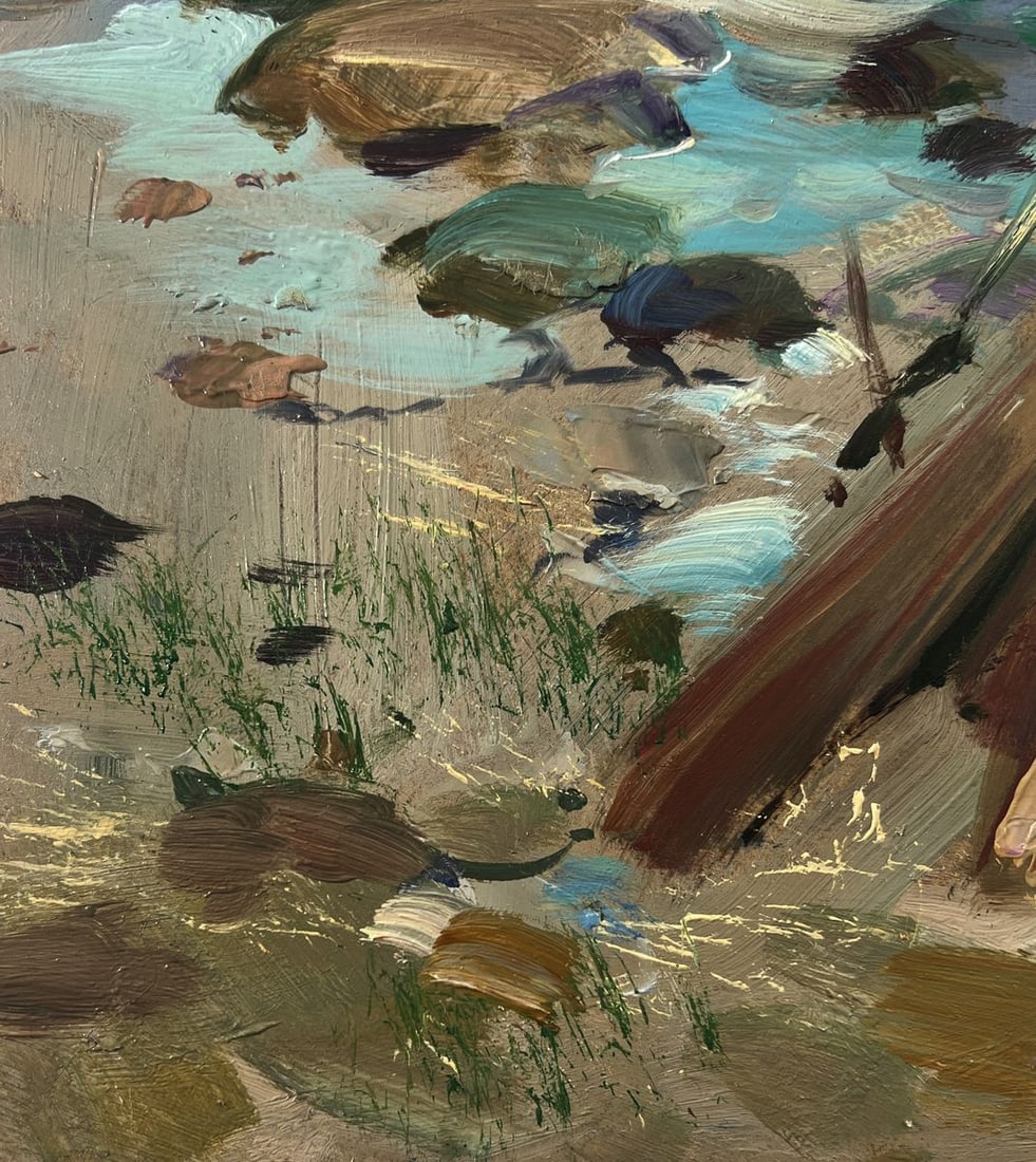 Oil painting Boats on the river bank Yuriy Suprunchuk - 7