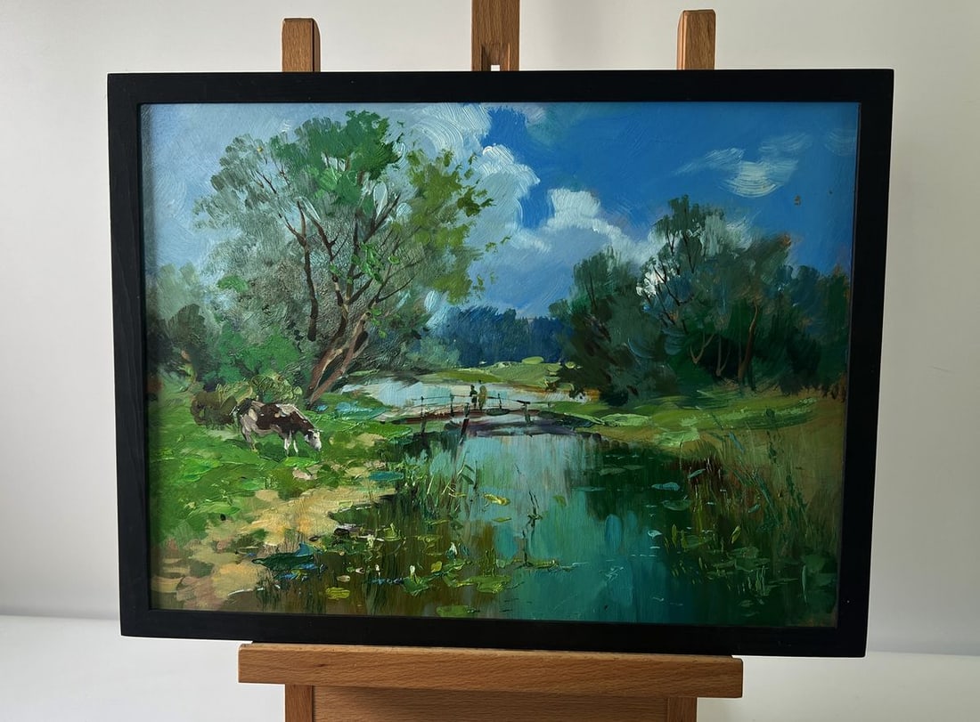 Oil painting Bridge over the river Yuriy Suprunchuk (1 of 10)
