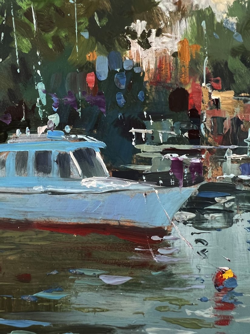 Oil painting Boats on the river Yuriy Suprunchuk - 6