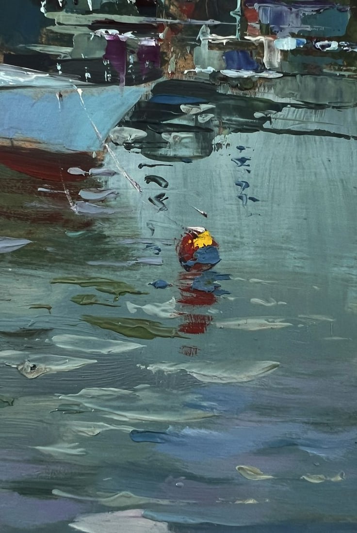 Oil painting Boats on the river Yuriy Suprunchuk - 8