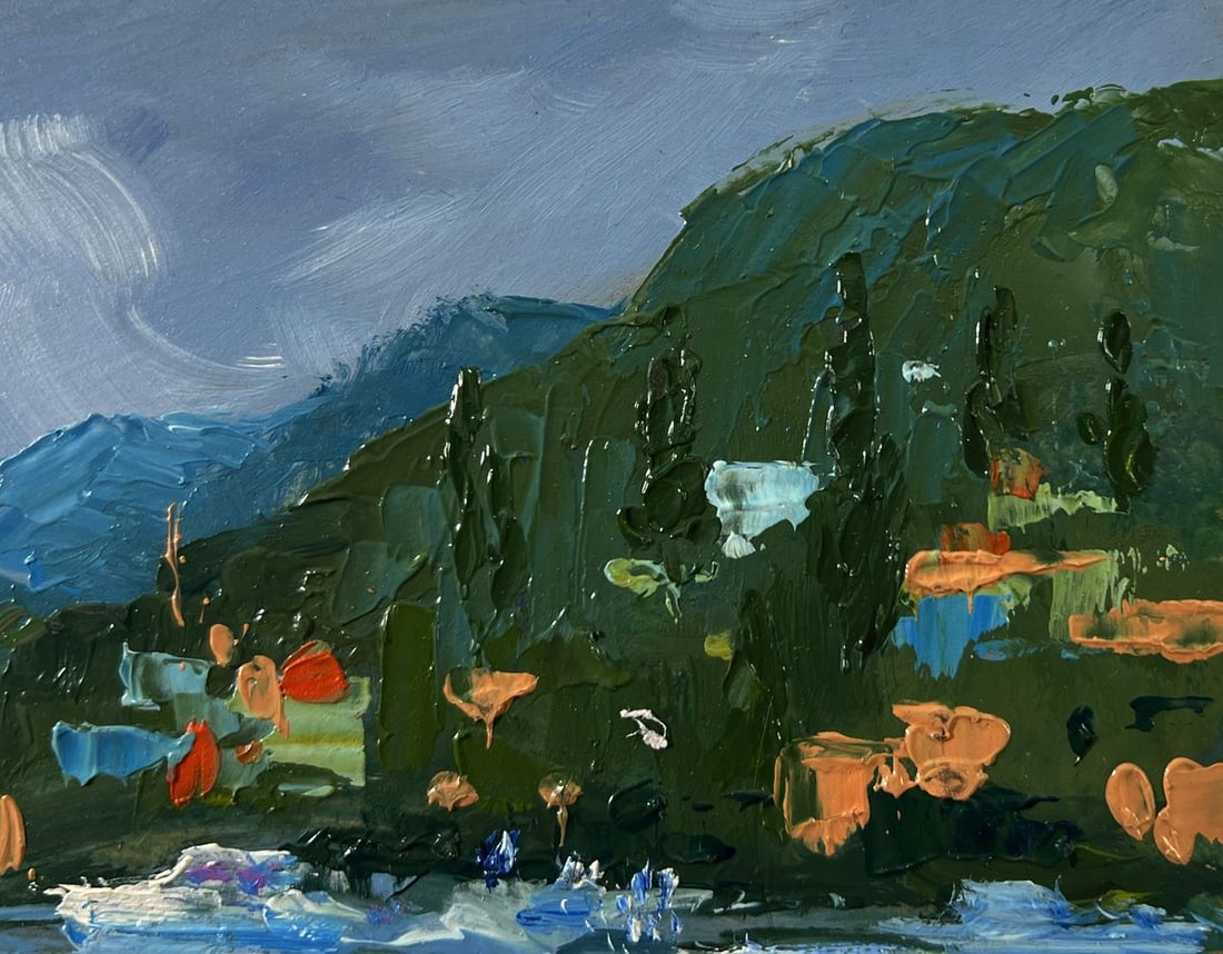 Oil painting Boats near the mountains Yuriy Suprunchuk - 4