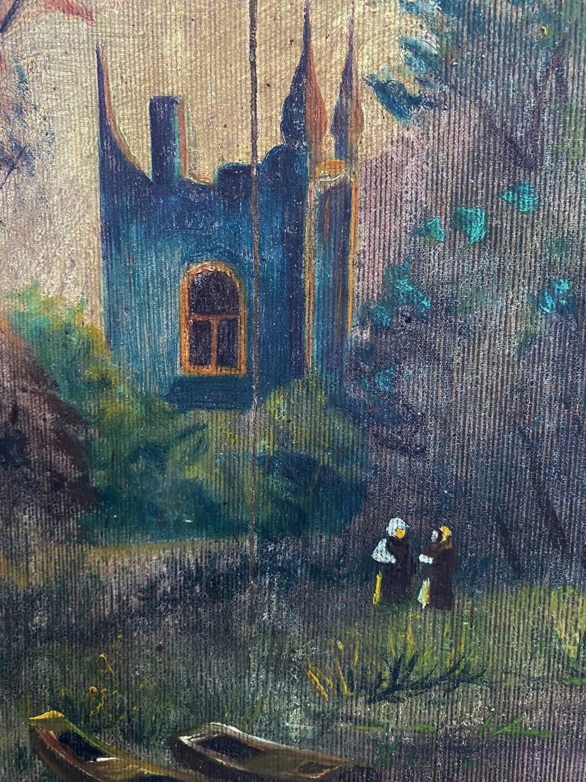 Oil painting Near the monastery Unknown artist - 2