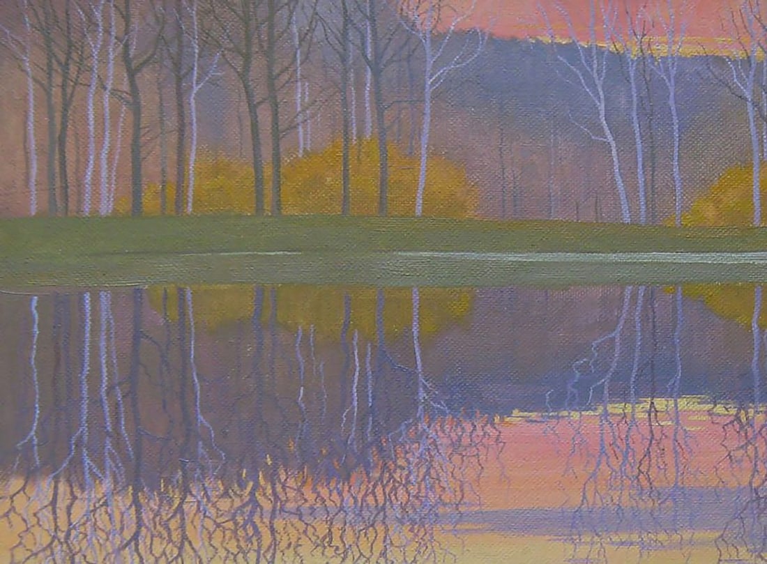 Oil painting Evening November by the river Valery Savenets - 4