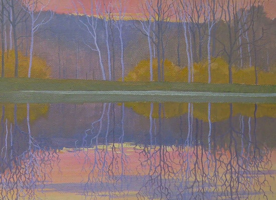 Oil painting Evening November by the river Valery Savenets - 5