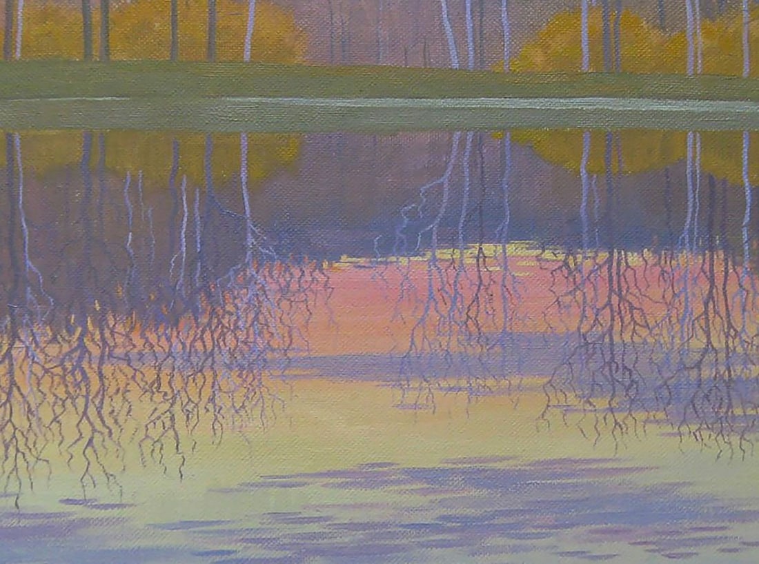 Oil painting Evening November by the river Valery Savenets - 6