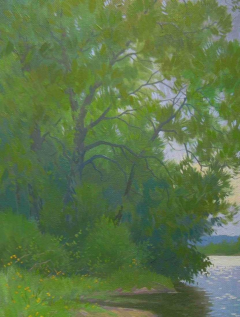 Oil painting On the bank of a summer river Valery Savenets - 4