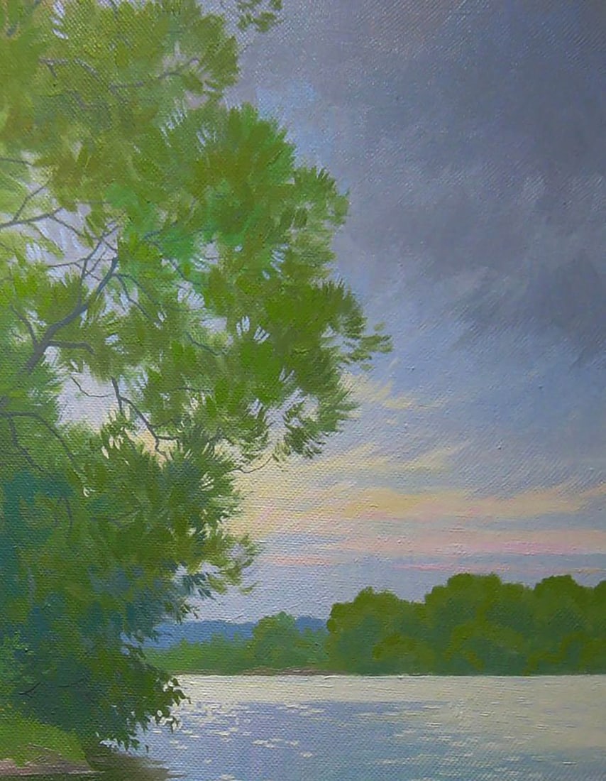 Oil painting On the bank of a summer river Valery Savenets - 5
