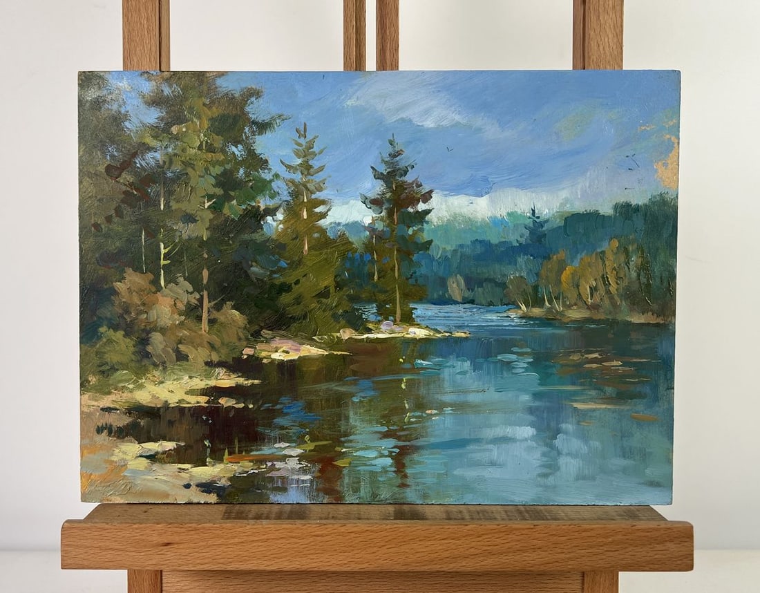 Oil painting Silent waters of the forest Yuriy Suprunchuk (1 of 10)