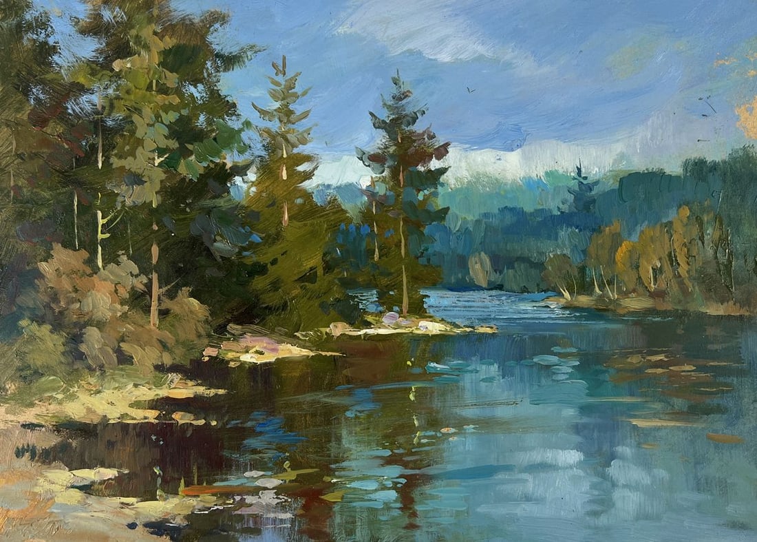 Oil painting Silent waters of the forest Yuriy Suprunchuk - 3