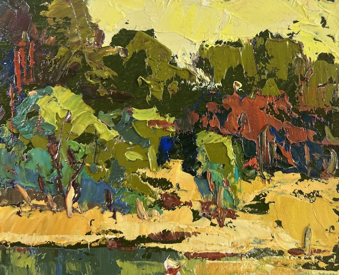 Oil painting Dawn over a quiet river Oksana Kalenyuk - 4