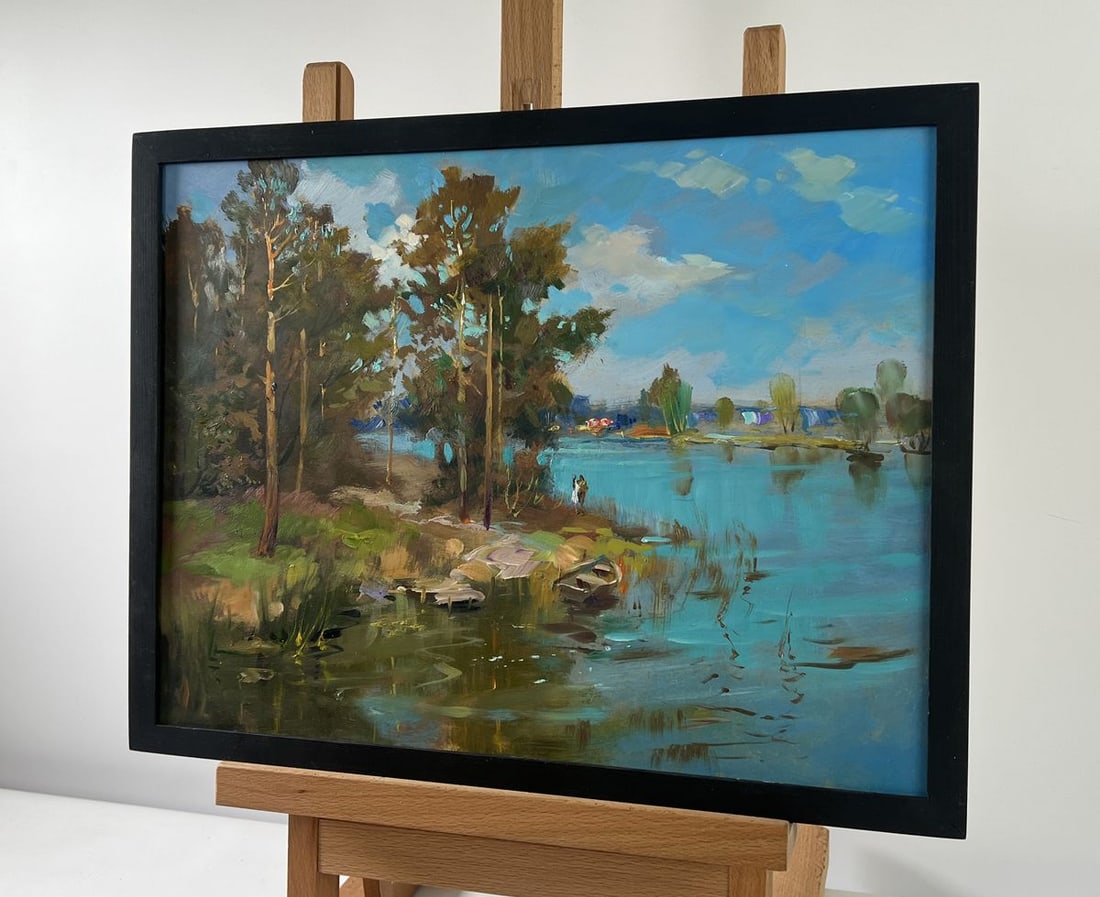 Oil painting The sun and the riverbank Yuriy Suprunchuk - 2