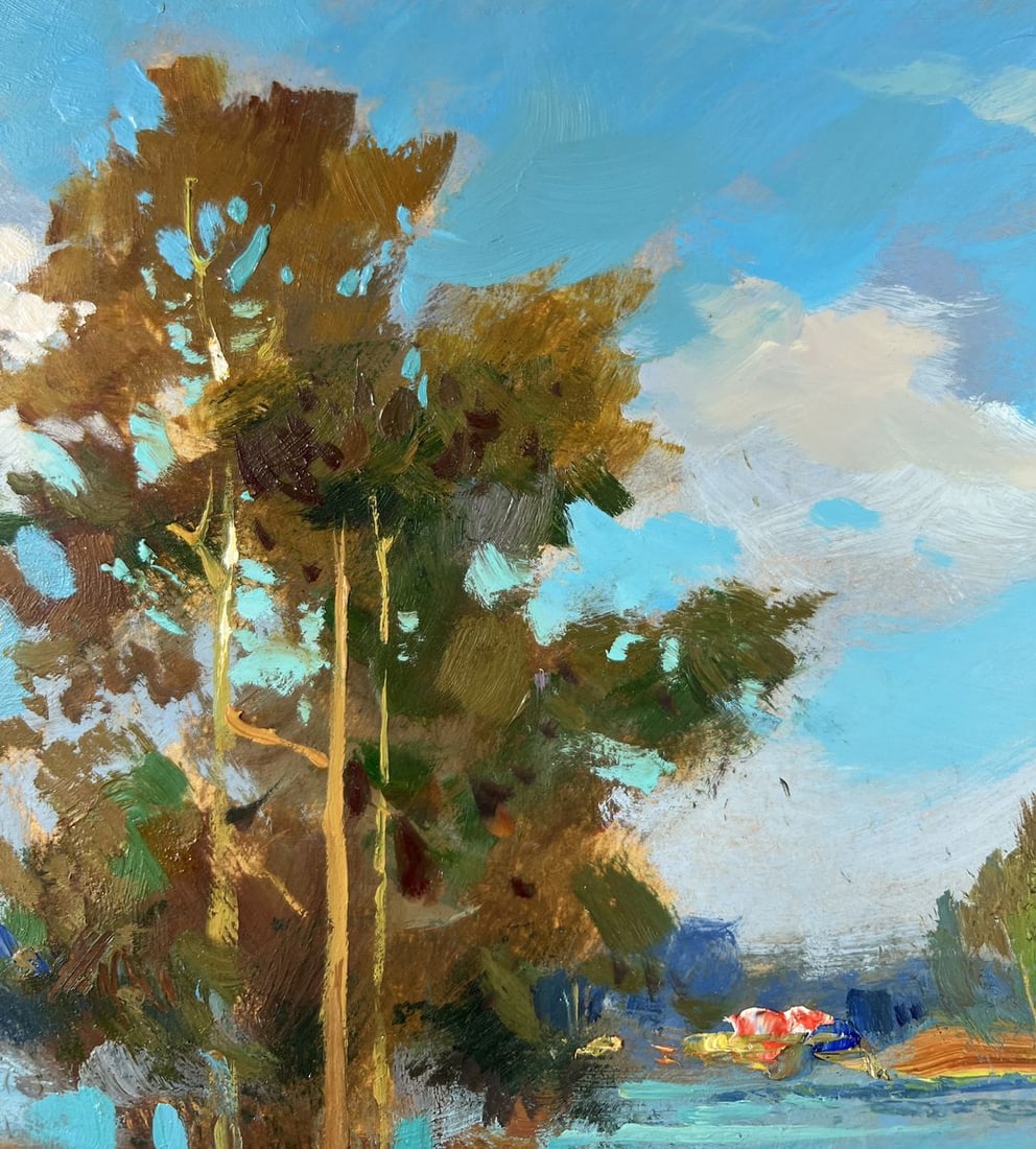 Oil painting The sun and the riverbank Yuriy Suprunchuk - 5