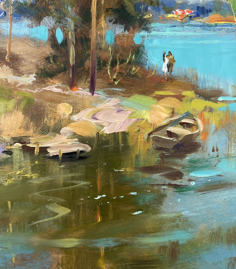 Oil painting The sun and the riverbank Yuriy Suprunchuk - 8