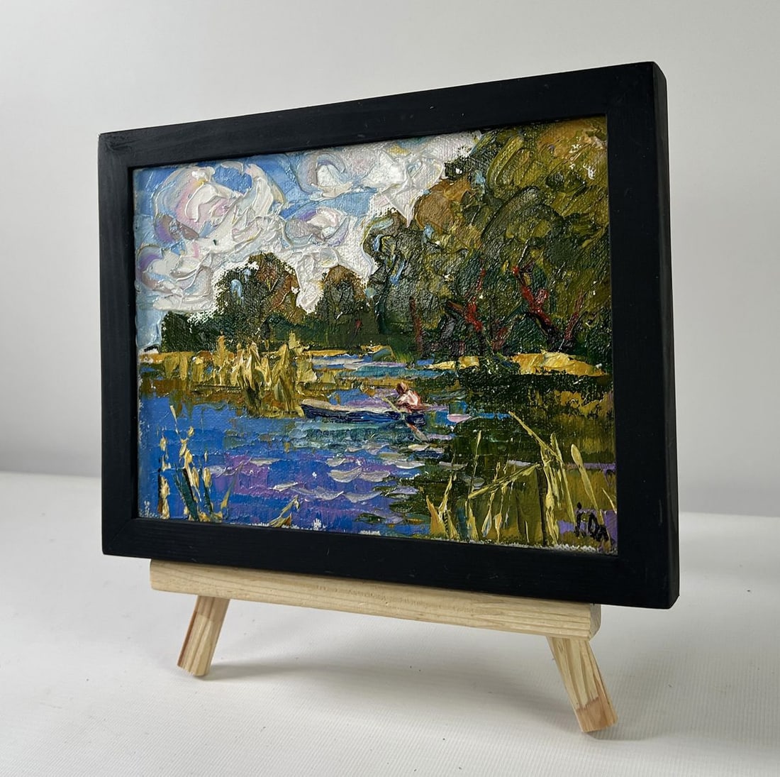 Oil painting A boat ride along the river Alex Kalenyuk - 2