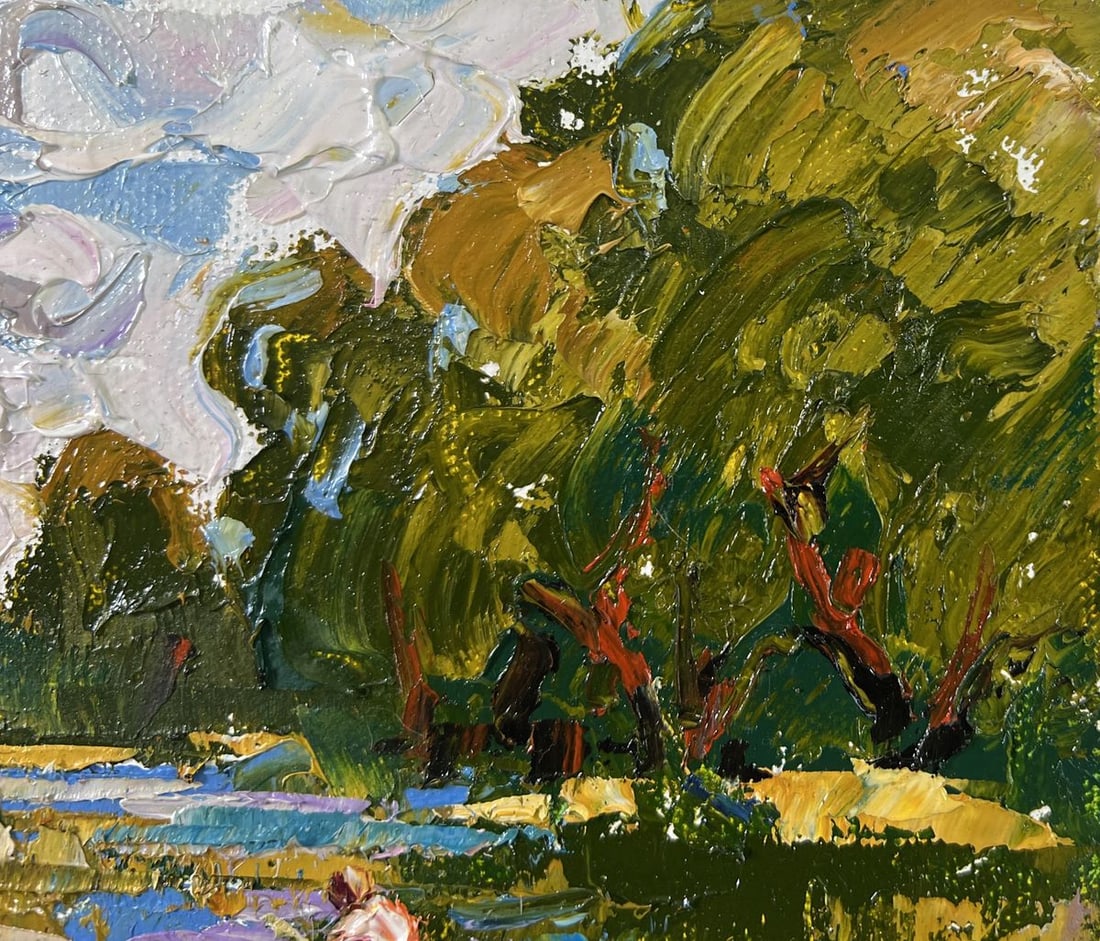 Oil painting A boat ride along the river Alex Kalenyuk - 4