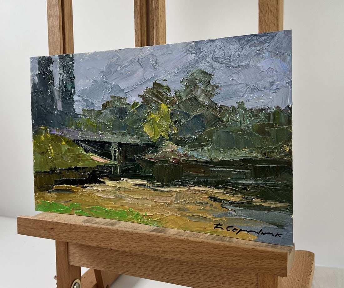 Oil painting Bridge over water Boris Serdyuk - 2