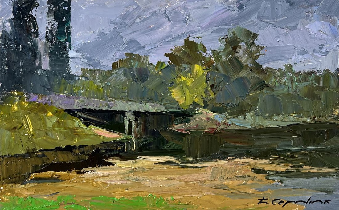 Oil painting Bridge over water Boris Serdyuk - 3